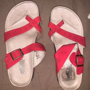 red sandals